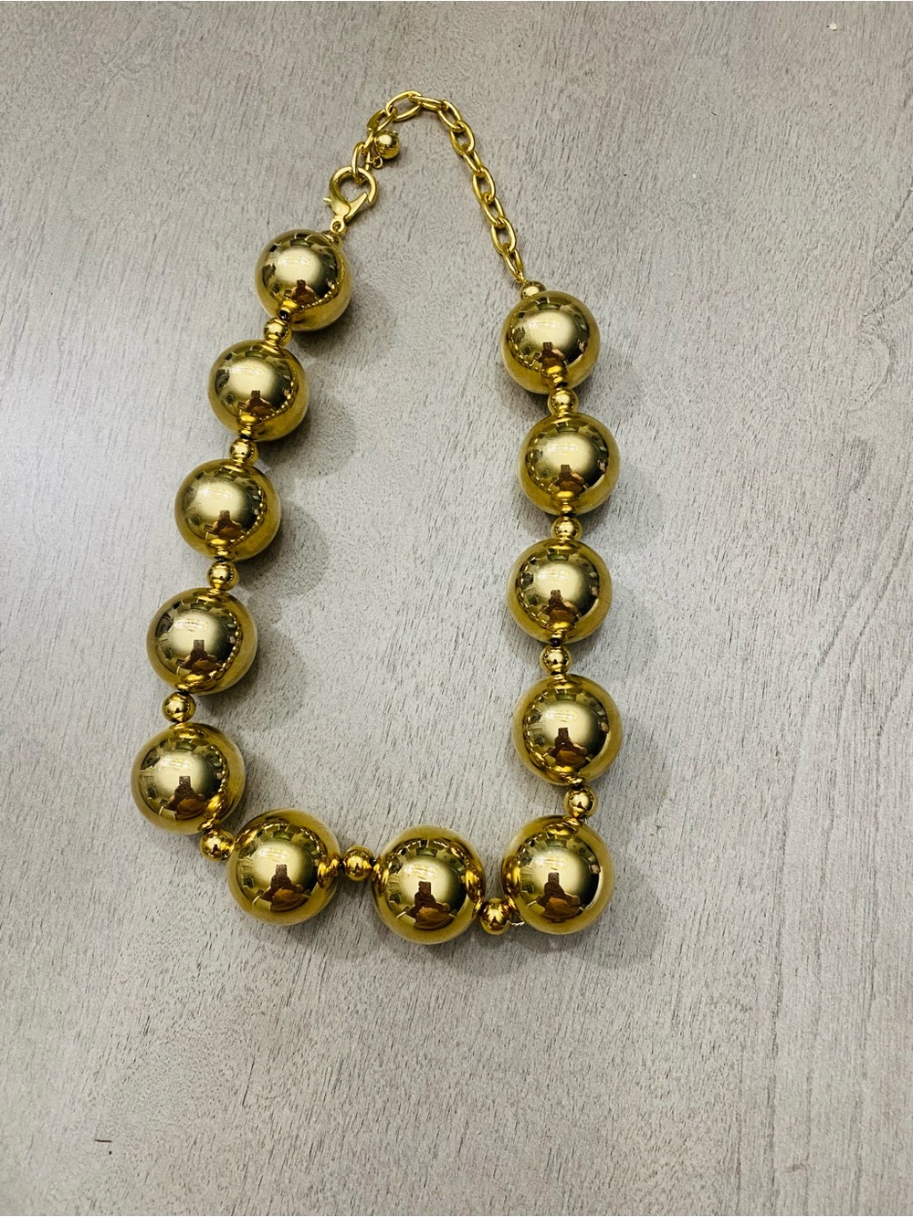 Gold Beaded Statement Necklace